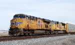 UP 7360 leads eastbound autoracks/intermodal